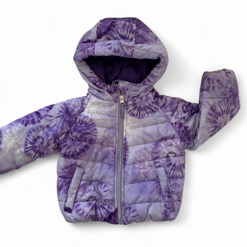 Rothschild Little Girls Purple Tye Dye Ski Jacket 24 months - Picture 3 of 6